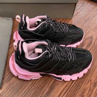 Balenciaga Glow In The Dark Track Sneakers Unisex Leather and Mesh Pink/Black