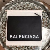 Balenciaga Large Cash Pouch In Calfskin Black