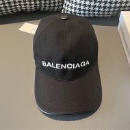 Balenciaga Logo Embroidered Cap In Canvas Black