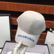 Balenciaga Logo Embroidered Cap Cotton In Grey