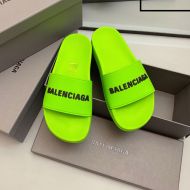 Balenciaga Pool Slides Unisex Rubber Green