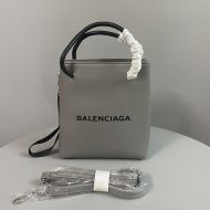 Balenciaga Shopping Phone Holder In Grained Leather Grey