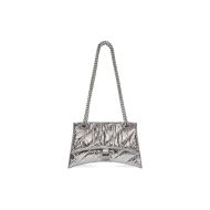 Balenciaga Small Crush Chain Bag In Quilted Crushed Calfskin Silver