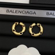 Balenciaga Solid 2.0 Hoop Earrings In Gold