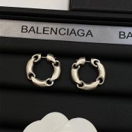 Balenciaga Solid 2.0 Hoop Earrings In Silver