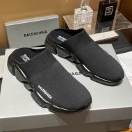 Balenciaga Speed Mules Unisex Recycled Knit Black