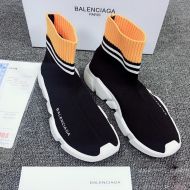 Balenciaga Speed Sneakers Unisex Strips Knit Black/Yellow