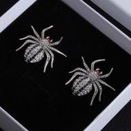 Balenciaga Spider Crystals Earrings In Silver