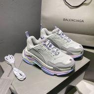 Balenciaga Triple S Sneakers Unisex Leather and Mesh Grey/Purple