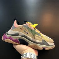 Balenciaga Triple S Sneakers Unisex Leather and Mesh Patchwork