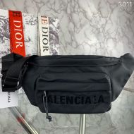 Balenciaga Wheel Beltpack In Canvas Black