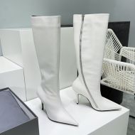 Balenciaga Witch 100MM Boots Women Calfskin White