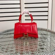 Balenciaga XS Hourglass HandBag In Calfskin Red